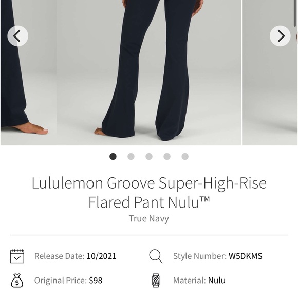 Lululemon Groove Pant Flare Nulu True Navy Size 8 - Picture 4 of 12